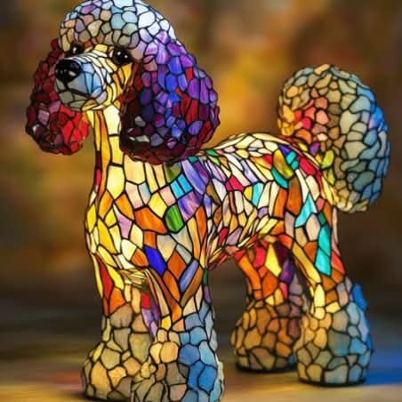 Schimmer-Statue – Künstlerische LED-Nachtlampe Mit Hunderassen-Motiv