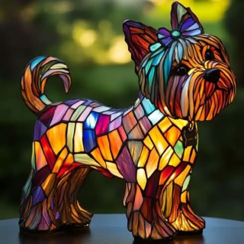 Schimmer-Statue – Künstlerische LED-Nachtlampe Mit Hunderassen-Motiv
