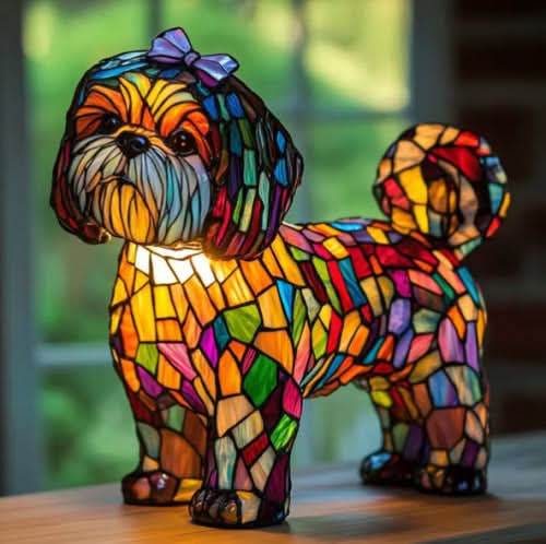 Schimmer-Statue – Künstlerische LED-Nachtlampe Mit Hunderassen-Motiv