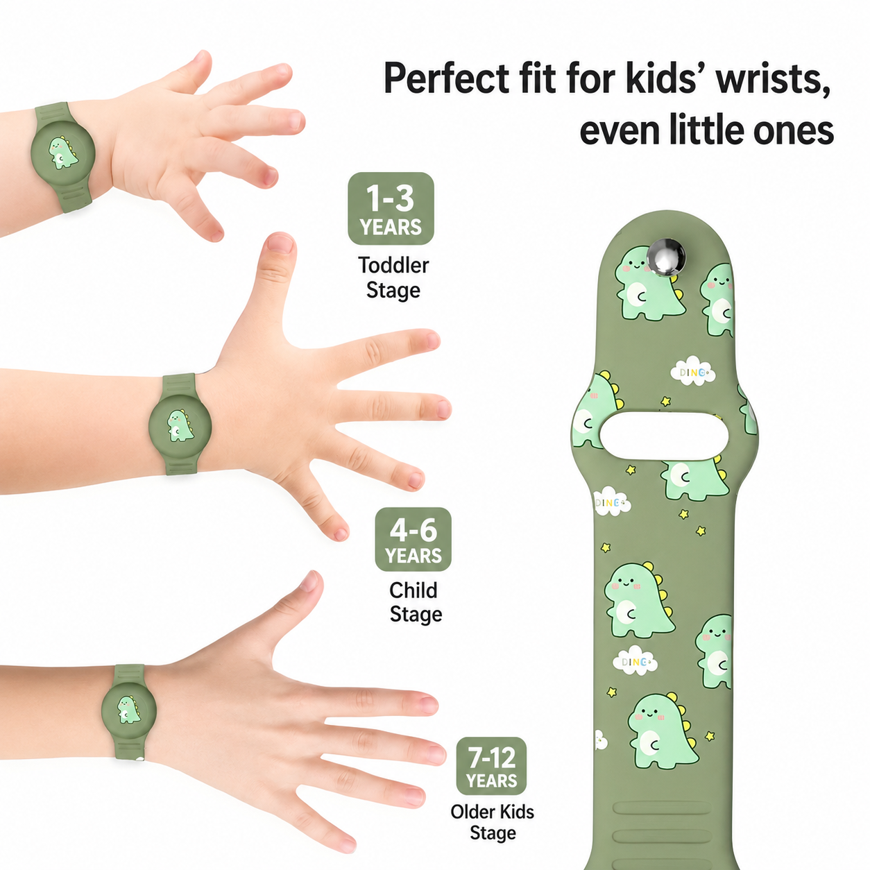 GPS | Kinderarmband | Standortverfolgung | Verstellbares Silikonarmband | KidLoca