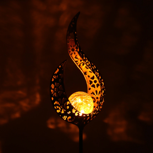 GardenLuxe | Solarlampe aus Metall mit warmem LED-Licht für den Garten