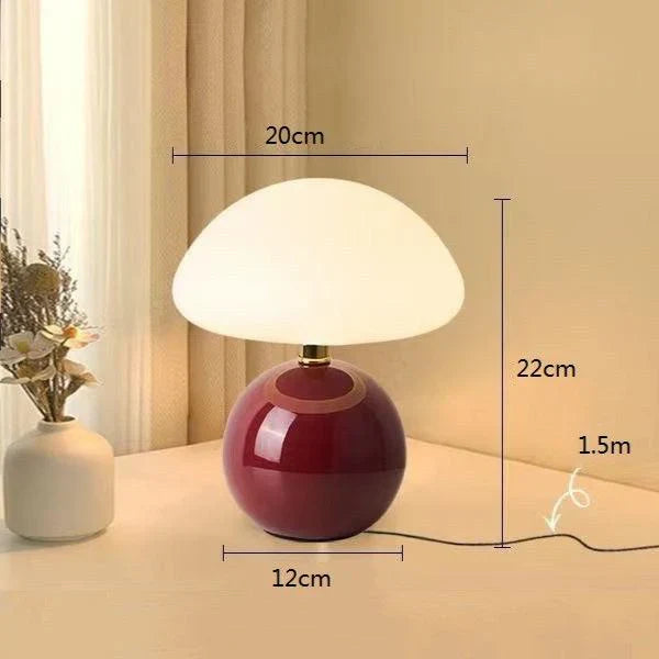 Crème Champignon Lampe - Französische Vintage Lampe