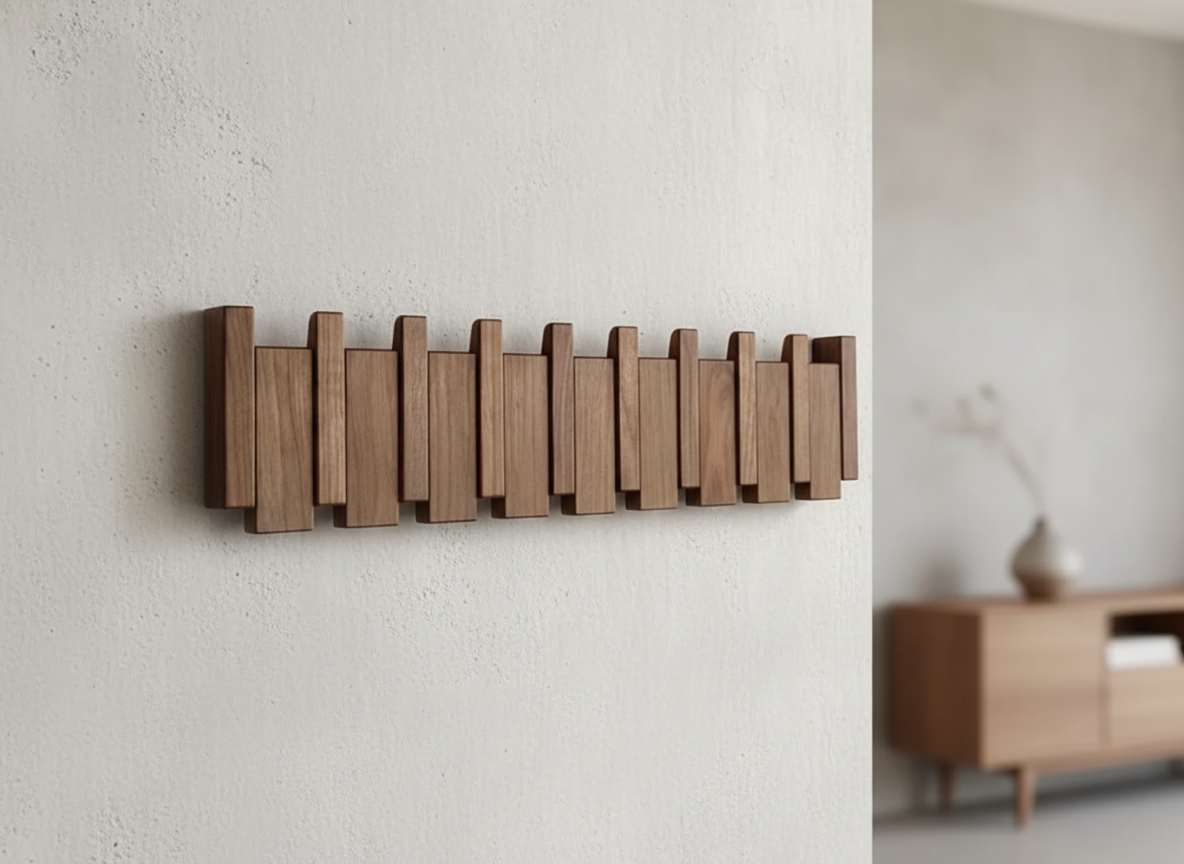 Piano Kleshenger HarmonyCoat – Kreative Garderobe aus Holz für Flur und Eingangsbereich