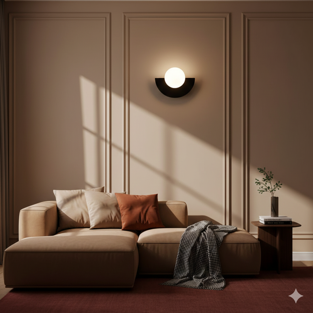 Moderner minimalistischer Glasglobus-Wandstrahler LED 1-Licht