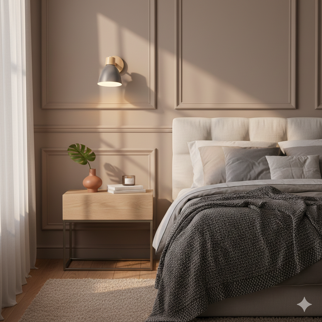 Moderner Minimalistischer Holzkonus LED Wandleuchte | 1-Lampe