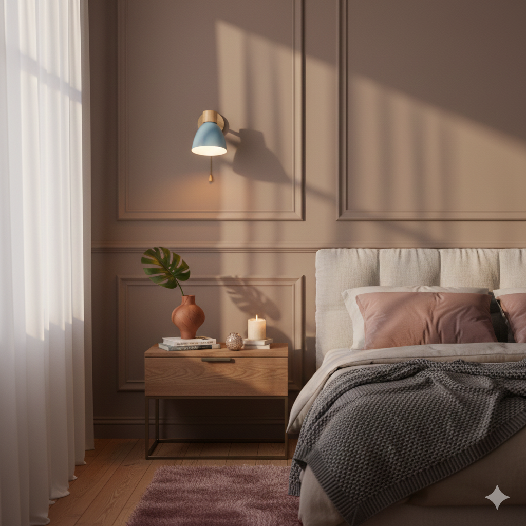 Moderner Minimalistischer Holzkonus LED Wandleuchte | 1-Lampe