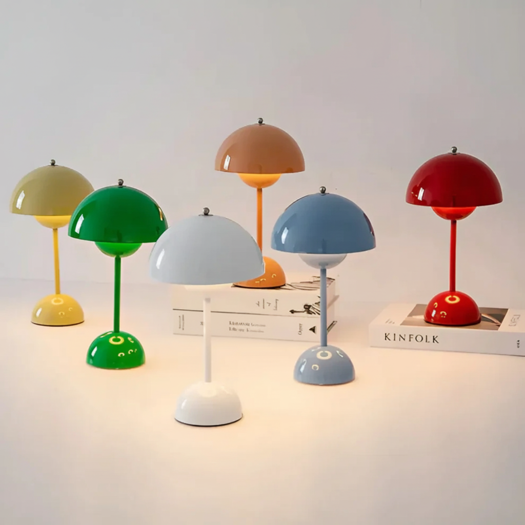 Frendorf NordicNest Skandinavische Tischlampe Dimmbar Moderne Nachtlampe