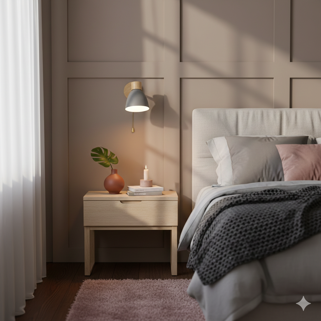Moderner Minimalistischer Holzkonus LED Wandleuchte | 1-Lampe