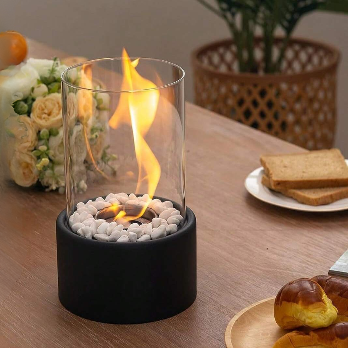 GlowEdge | Rauchfreier Bioethanol-Kamin aus Glas für Tisch & Innenbereich