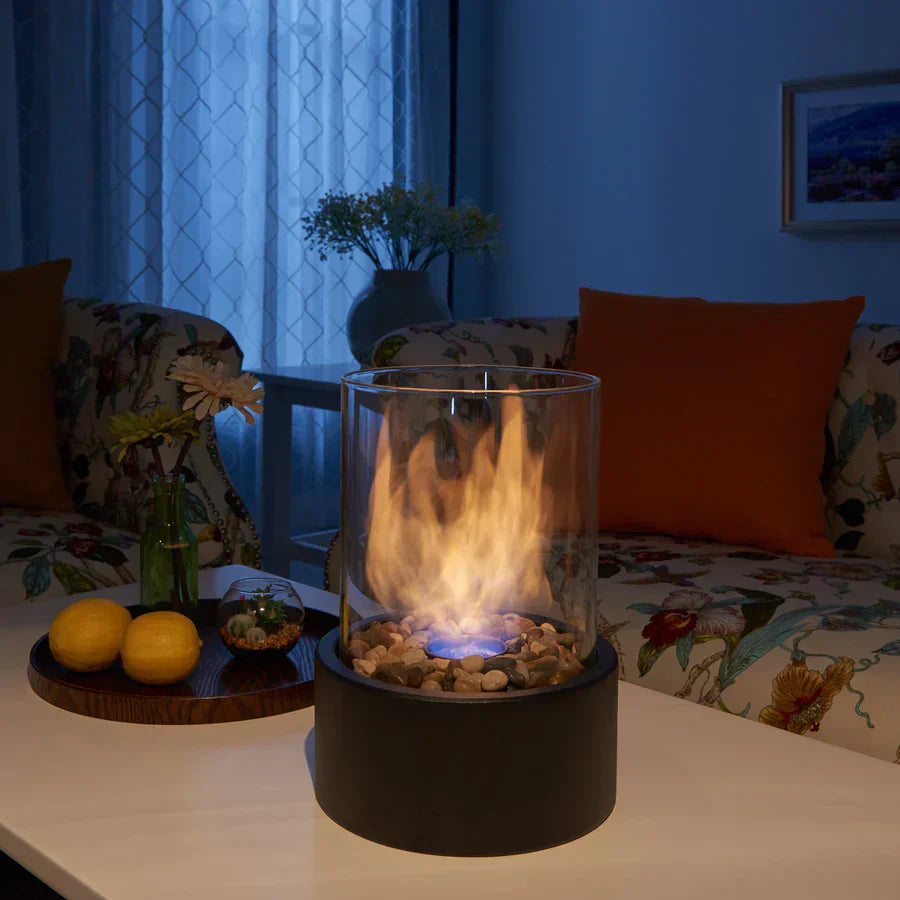GlowEdge | Rauchfreier Bioethanol-Kamin aus Glas für Tisch & Innenbereich