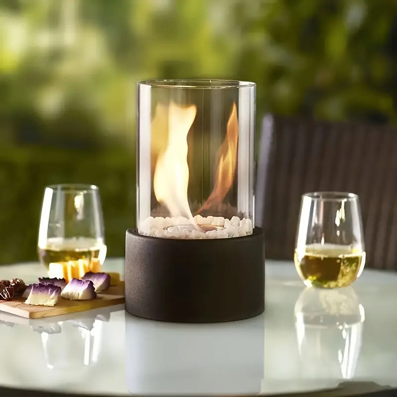 GlowEdge | Rauchfreier Bioethanol-Kamin aus Glas für Tisch & Innenbereich