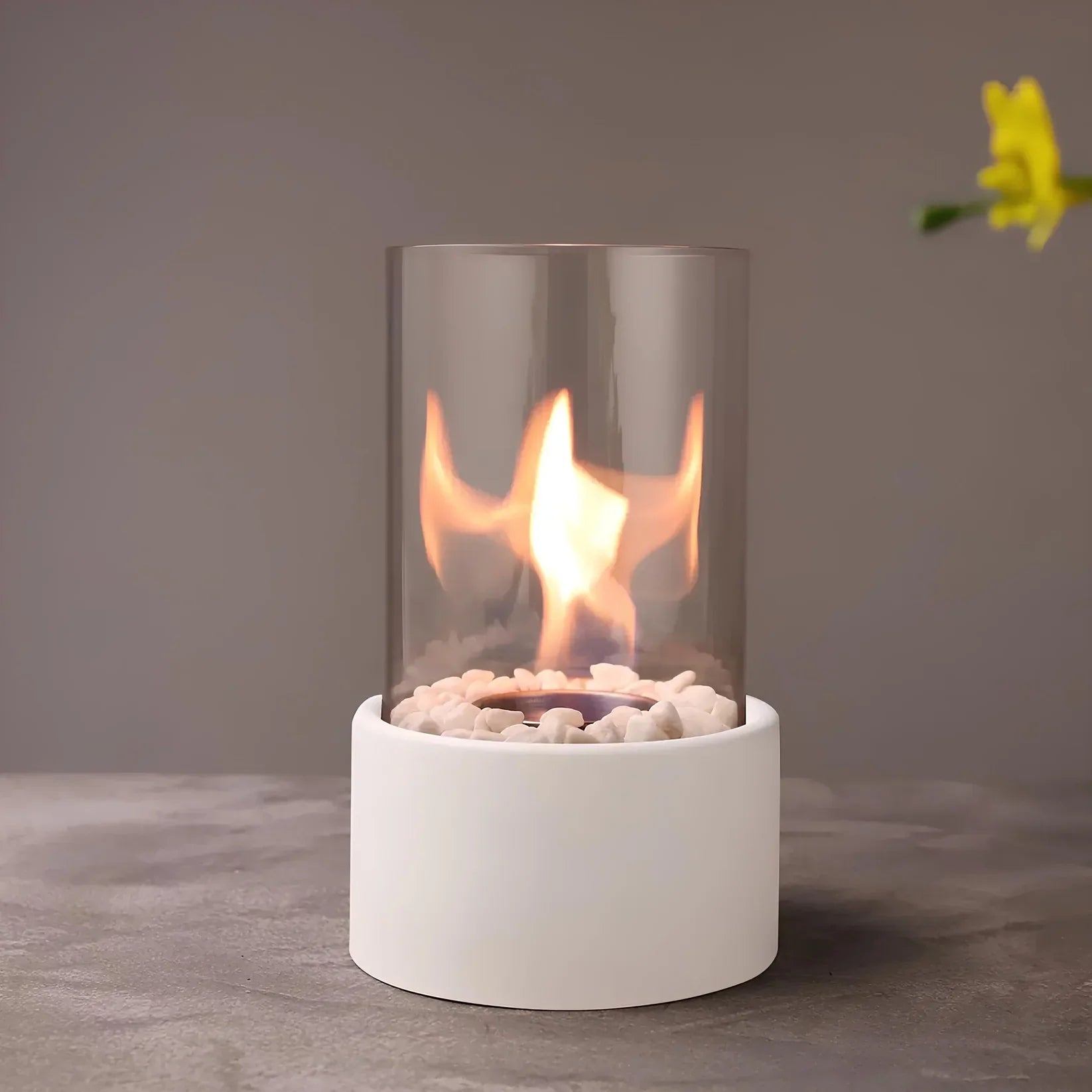 GlowEdge | Rauchfreier Bioethanol-Kamin aus Glas für Tisch & Innenbereich