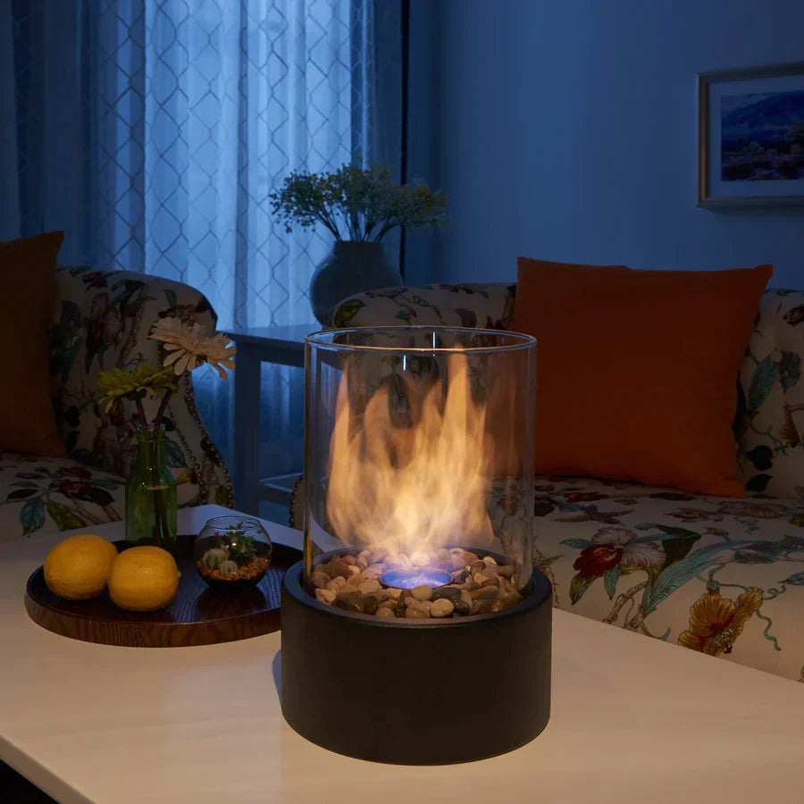 GlowEdge | Rauchfreier Bioethanol-Kamin aus Glas für Tisch & Innenbereich