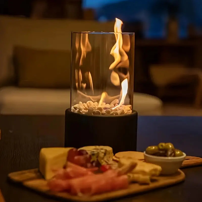 GlowEdge | Rauchfreier Bioethanol-Kamin aus Glas für Tisch & Innenbereich