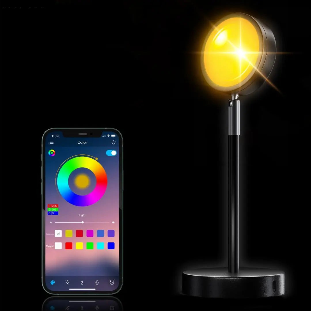 GoldenGleam | LED Projektionslampe mit Sonnenuntergangseffekt und Fernbedienung