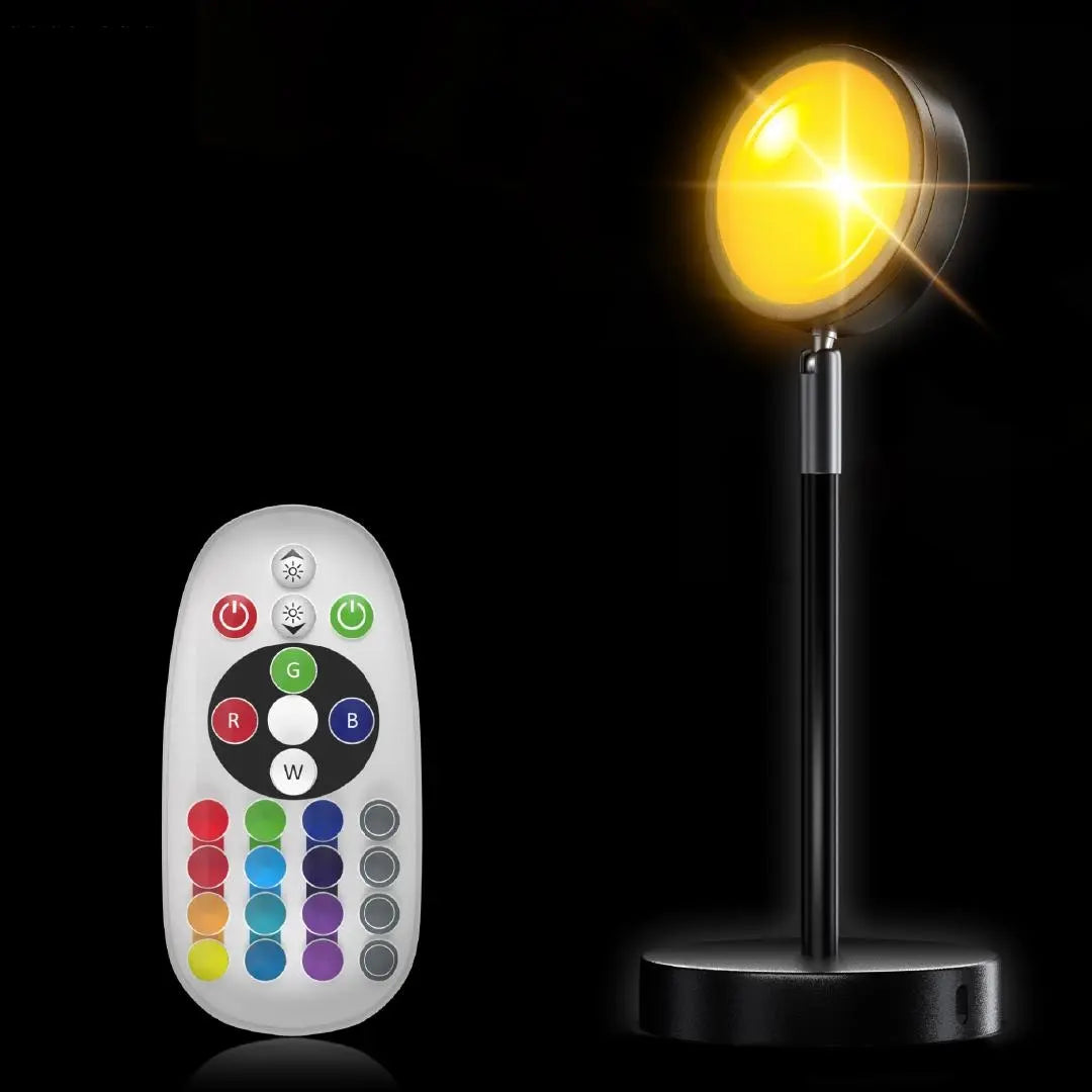 GoldenGleam | LED Projektionslampe mit Sonnenuntergangseffekt und Fernbedienung
