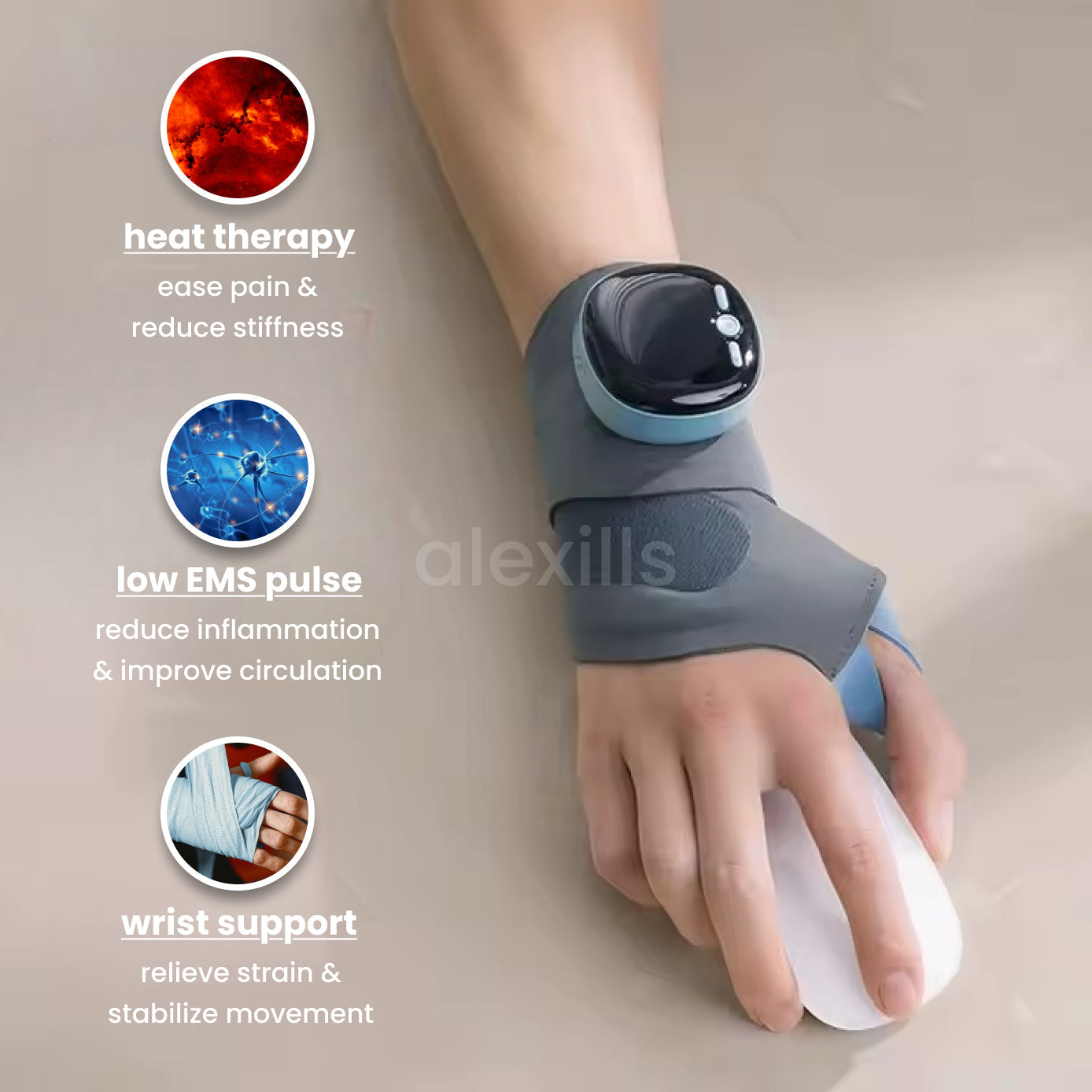 ThermaFlex EMS Handgelenkbandage | Intelligente Linderung, jederzeit und überall