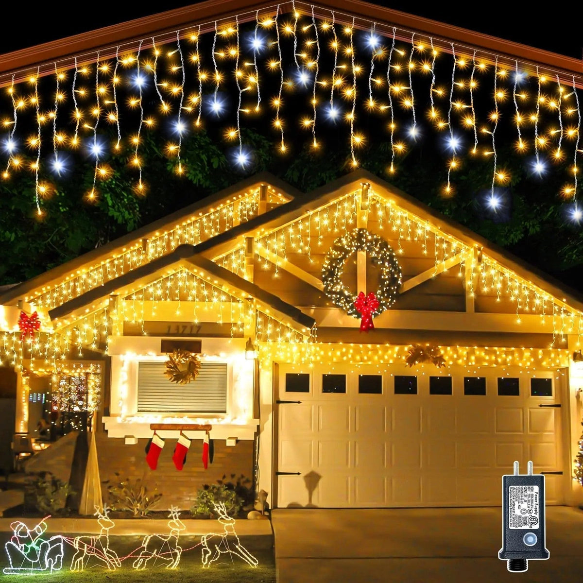 LED Weihnachtsvorhangbeleuchtung 4 m – Für Innen und Außen