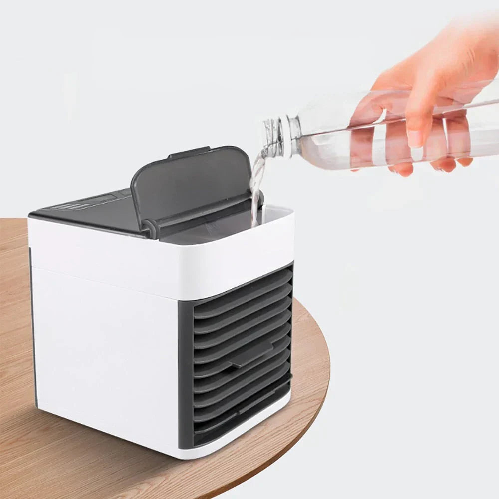 3-in-1 Luftkühler mit Ventilator, Luftbefeuchter und Luftreiniger – Tragbar, leise und mit LED-Nachtlicht