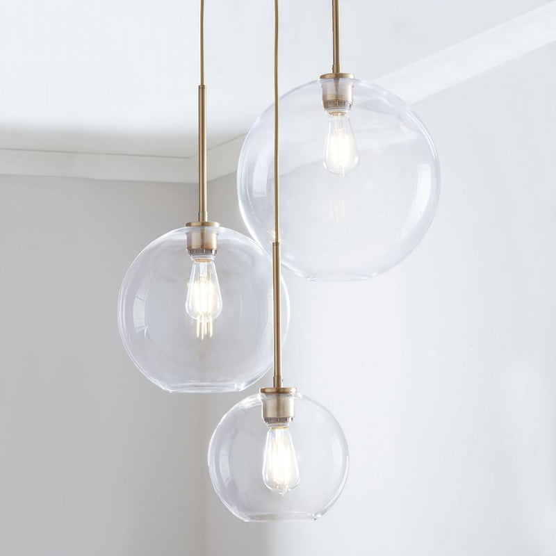 Frendorf | Glaskugel Pendelleuchte | Modernes Messing Design