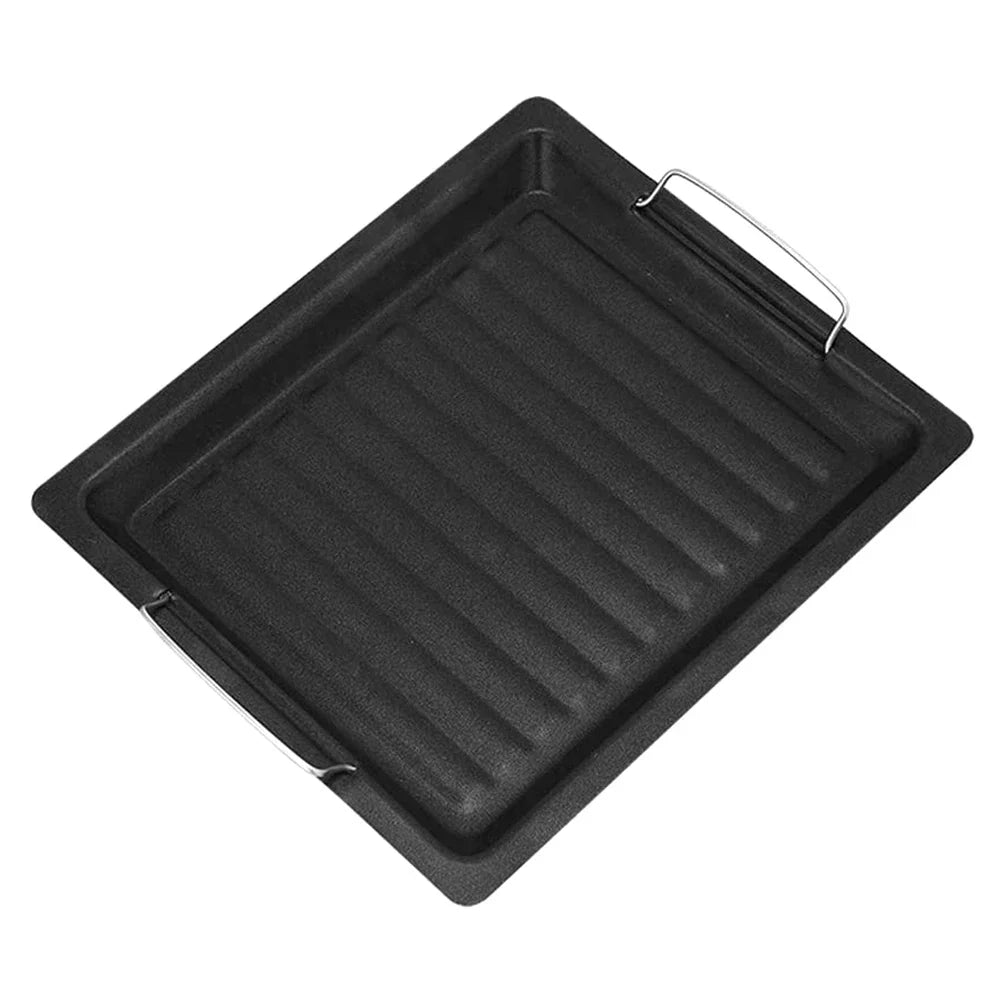Feurossa Gusseiserne Grillplatte Umkehrbare Platte | Für Gasgrill & Herd | 25 × 30 cm | Für Pizza, Fleisch, Gemüse & Fisch