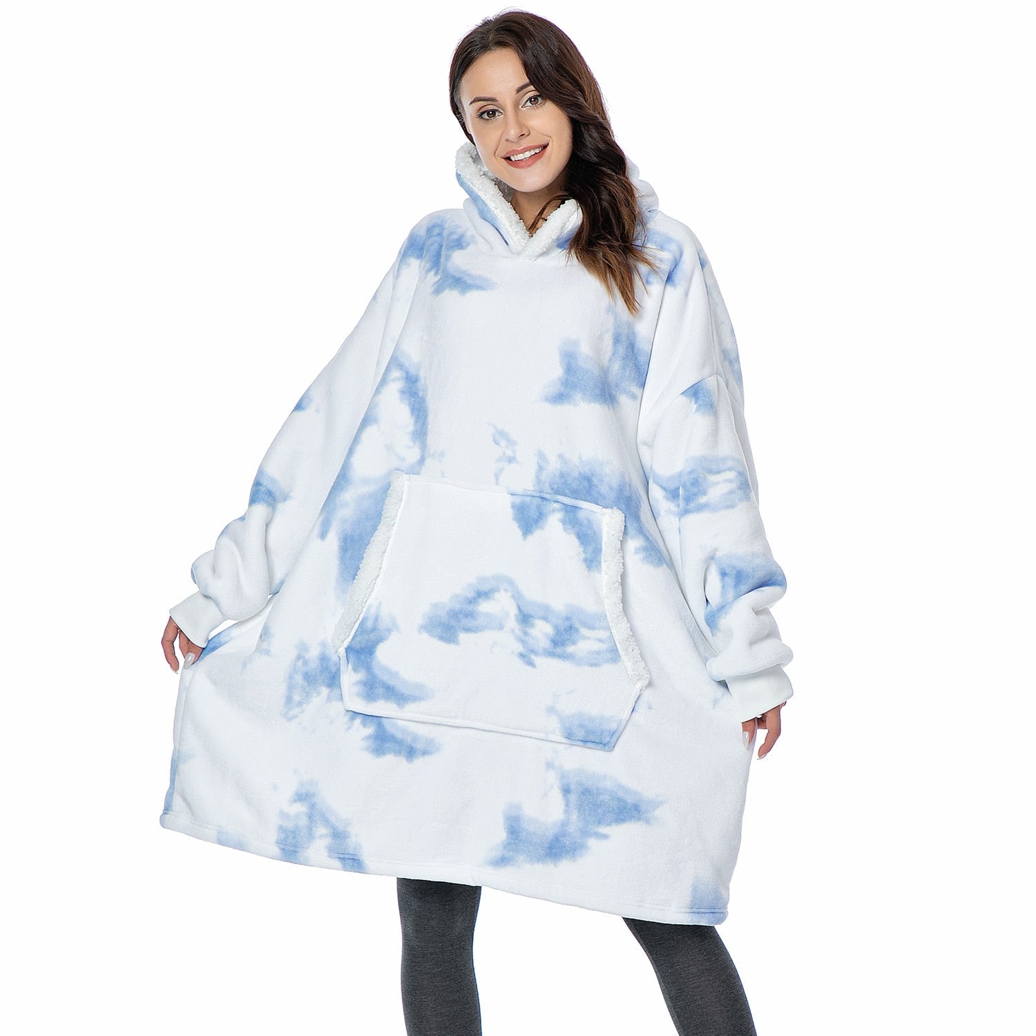 Ultraweiche Fleece- und Woll-Decke mit Kapuze für Komfort und Wärme zu Hause