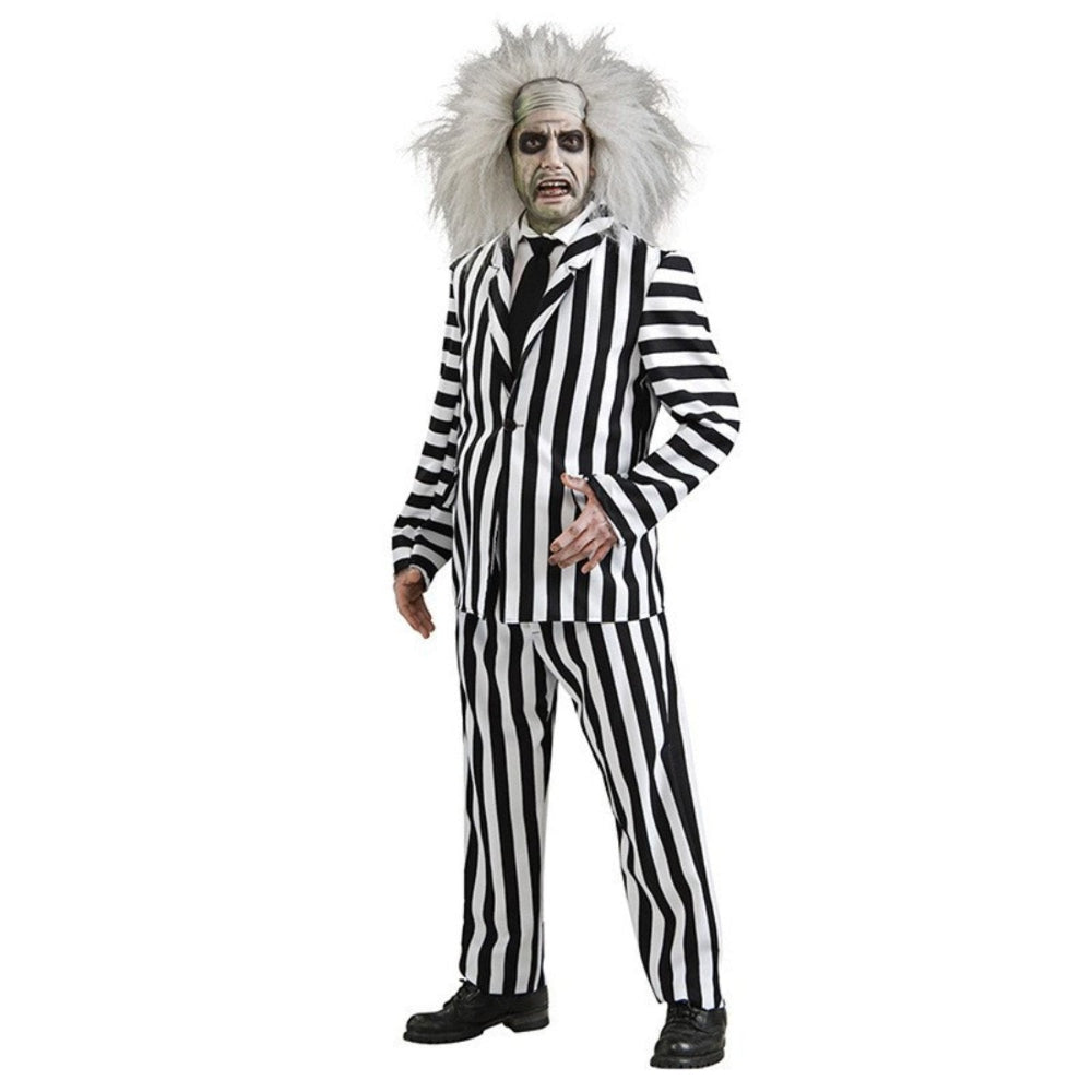 Halloween Kostüm Schwarz Weiß Gestreiftes Anzug