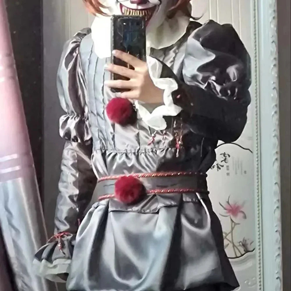 Halloween Kinder Clown Kostüm Satin Chiffon Set