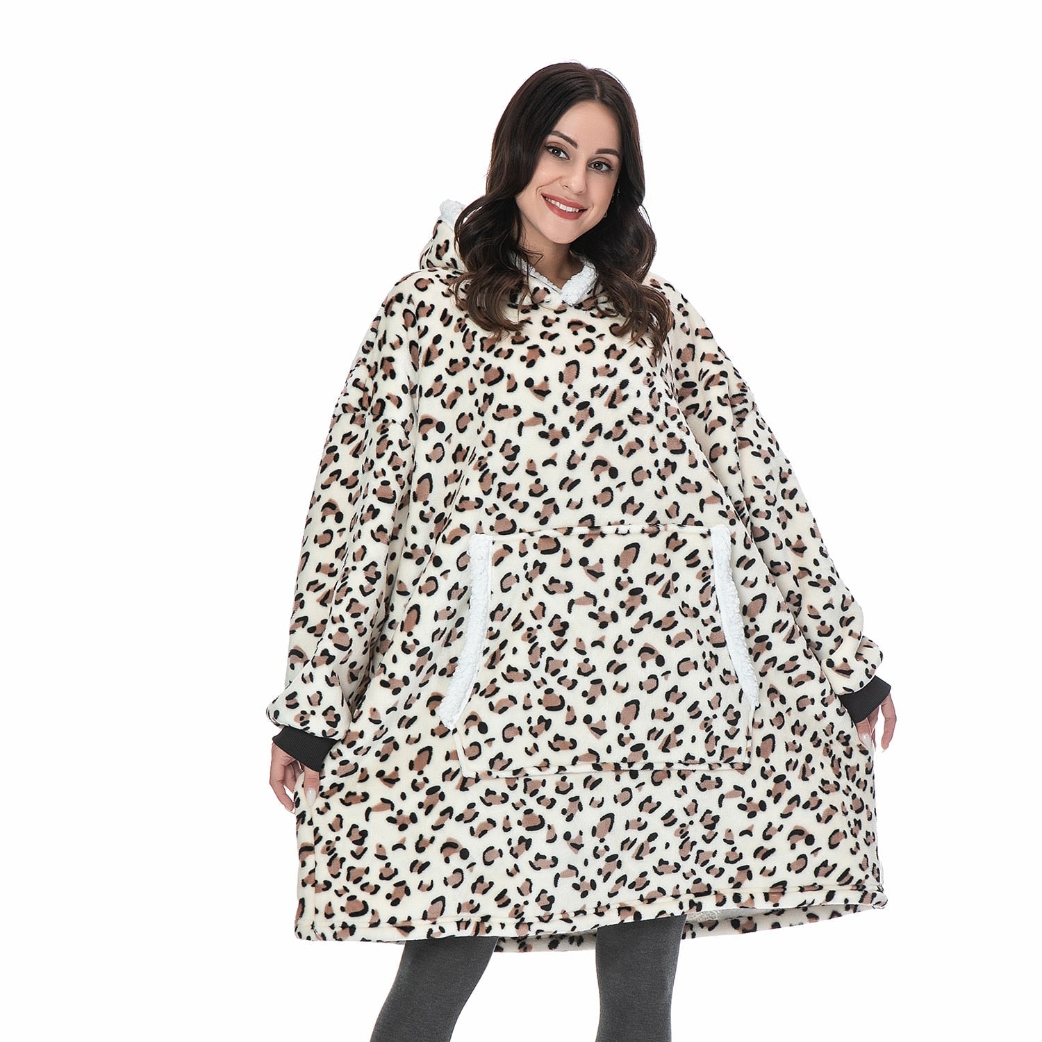 Ultraweiche Fleece- und Woll-Decke mit Kapuze für Komfort und Wärme zu Hause