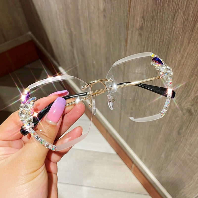 Rhinestone Sonnenbrille ohne Rahmen