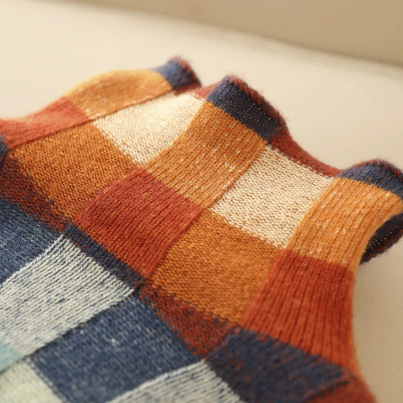 CashLoom Kaschmirpullover – Patchwork Damenpullover mit Rollkragen und nachhaltigem Design
