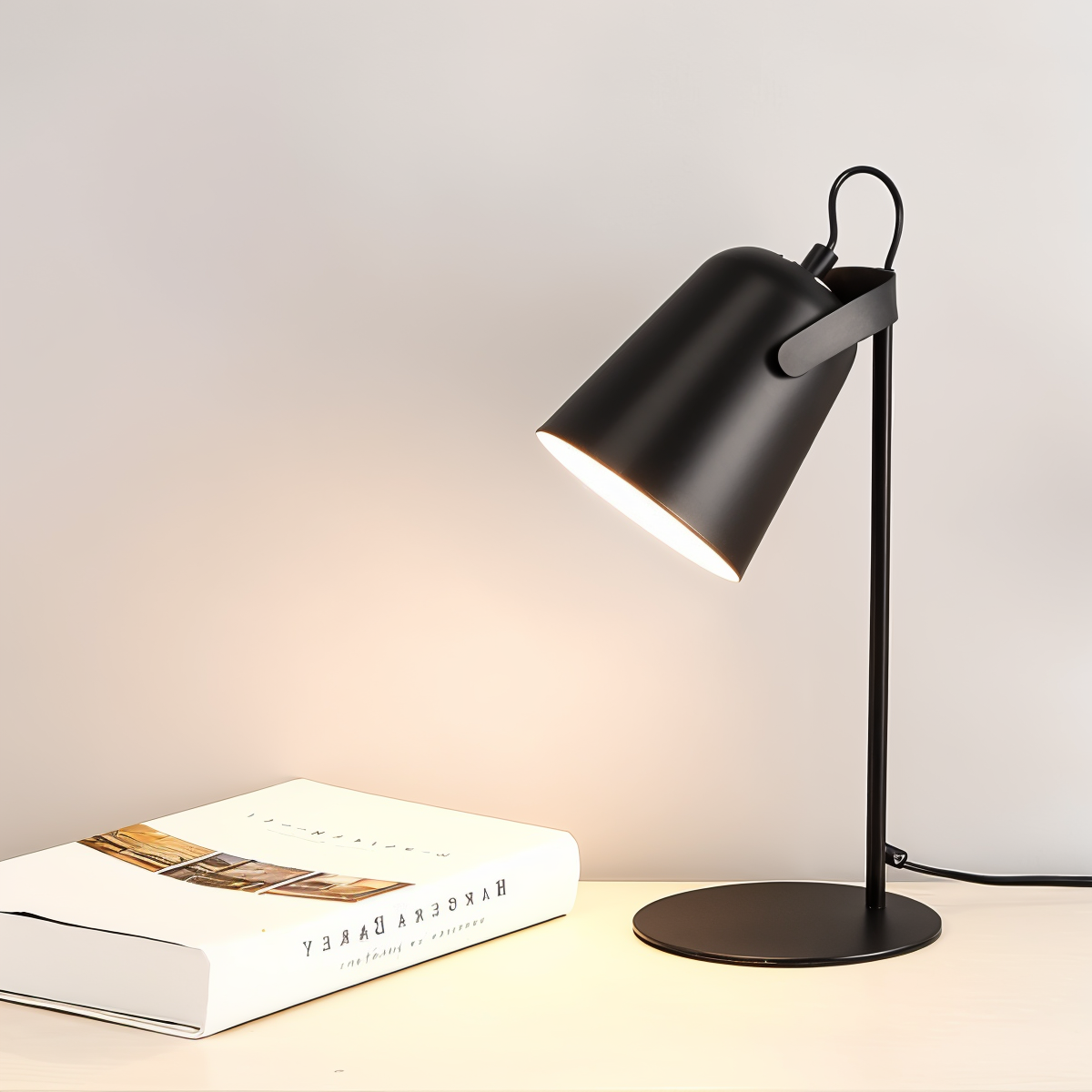 Frendorf | Macaron Tischlampe - Nordische gelbe Schreibtischlampe - Verstellbare Lampe