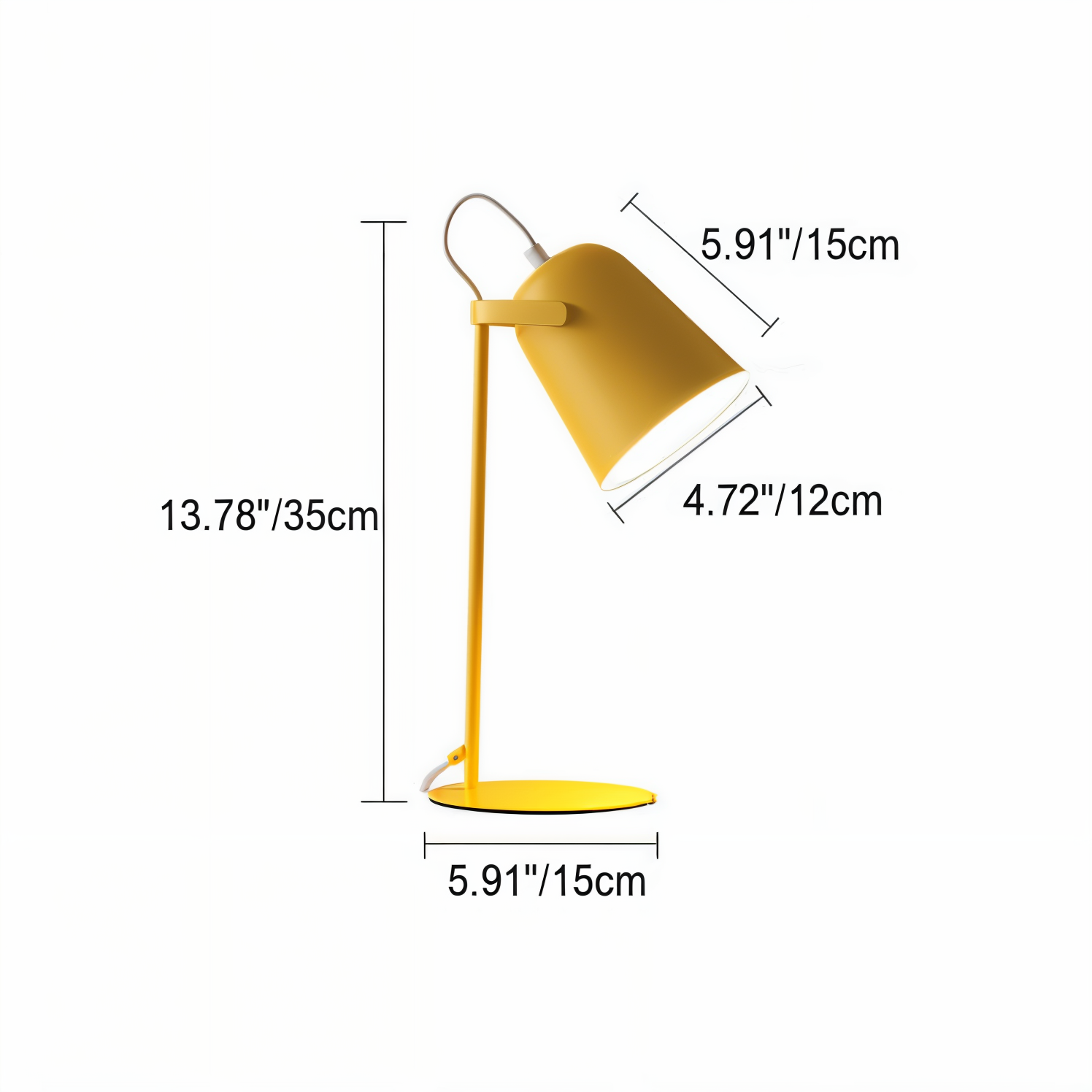 Frendorf | Macaron Tischlampe - Nordische gelbe Schreibtischlampe - Verstellbare Lampe