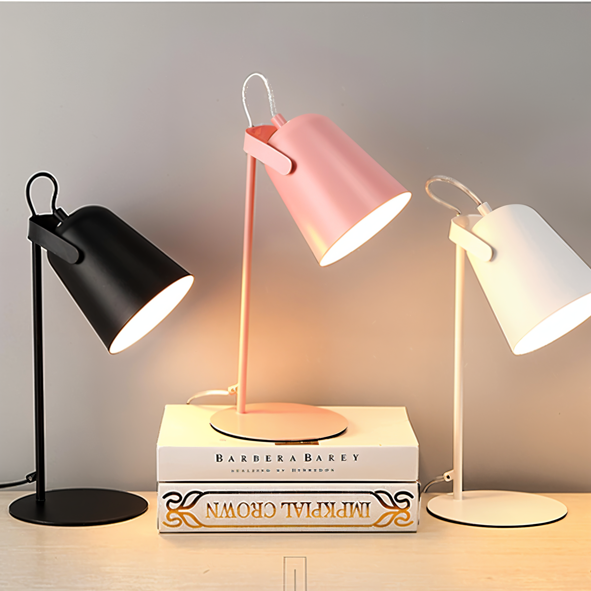 Frendorf | Macaron Tischlampe - Nordische gelbe Schreibtischlampe - Verstellbare Lampe