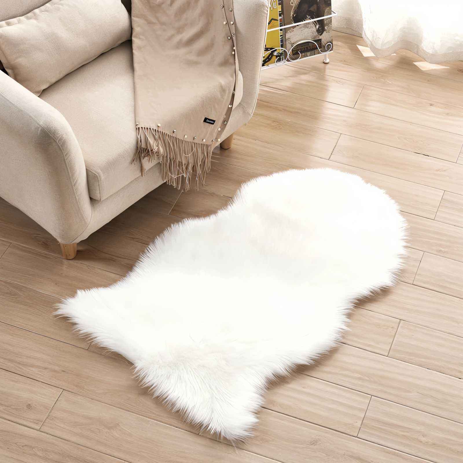 ShearLuxe Kunstfell Teppich – Weiches Imitat Schafsfell für Wohnkultur