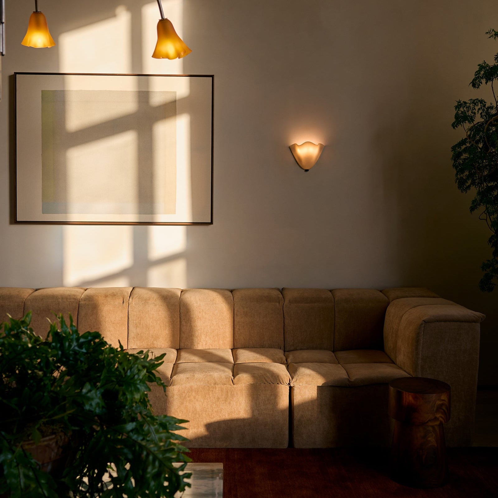 Retro Buntglas Rock Muschel Wandlampe LED 1-Licht