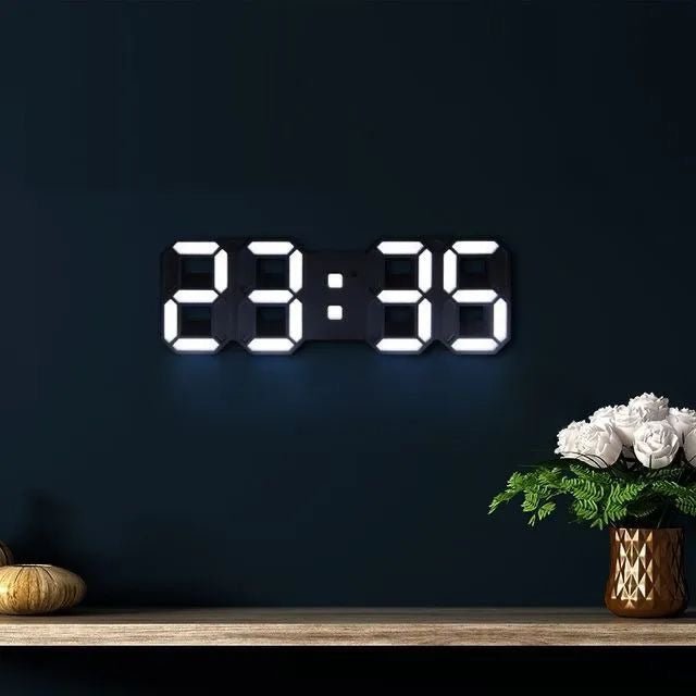 Frendorf | LumiSync 3D LED Wanduhr – Moderne Digitale Uhr mit Dimmbarer Beleuchtung