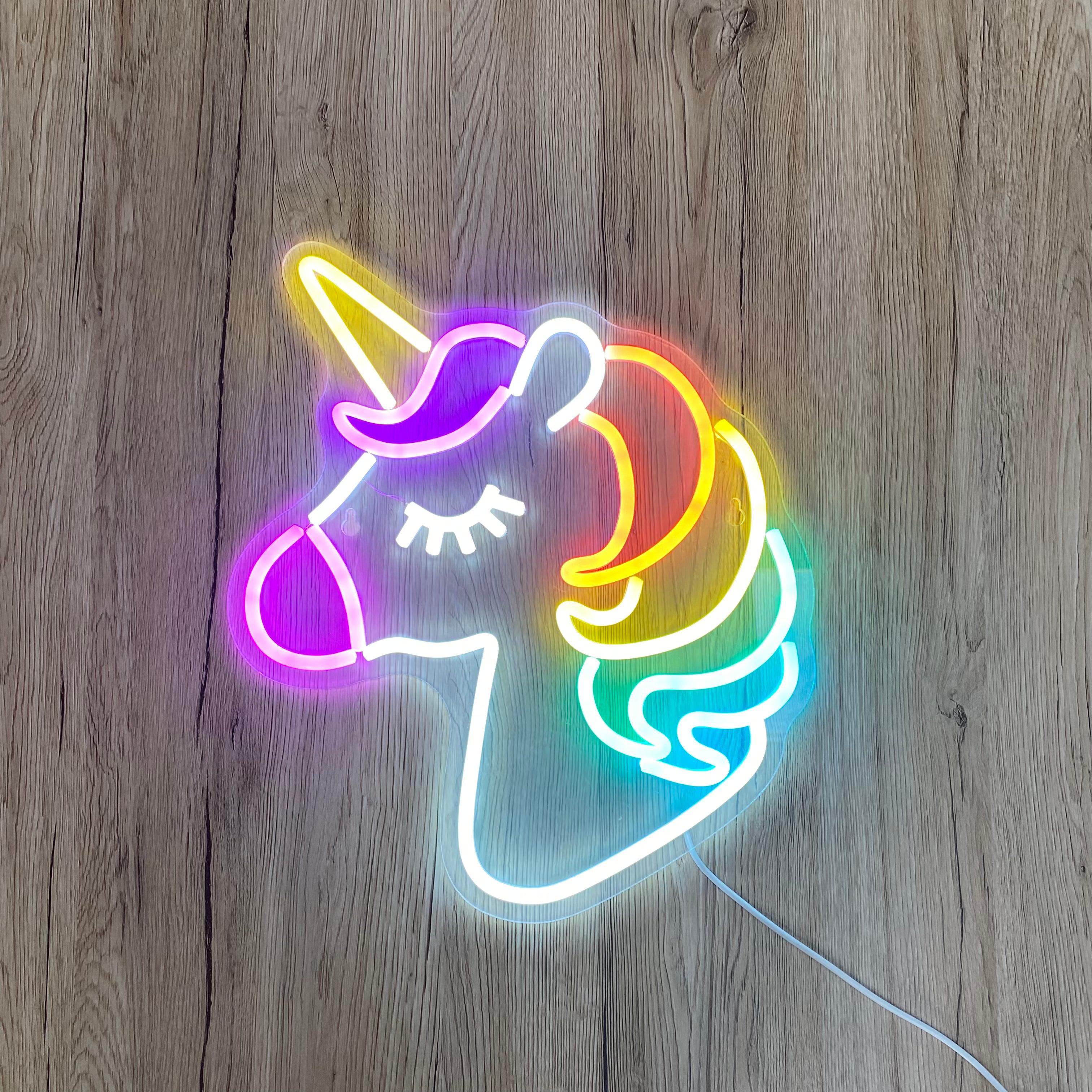Einhorn Neon Wandleuchte