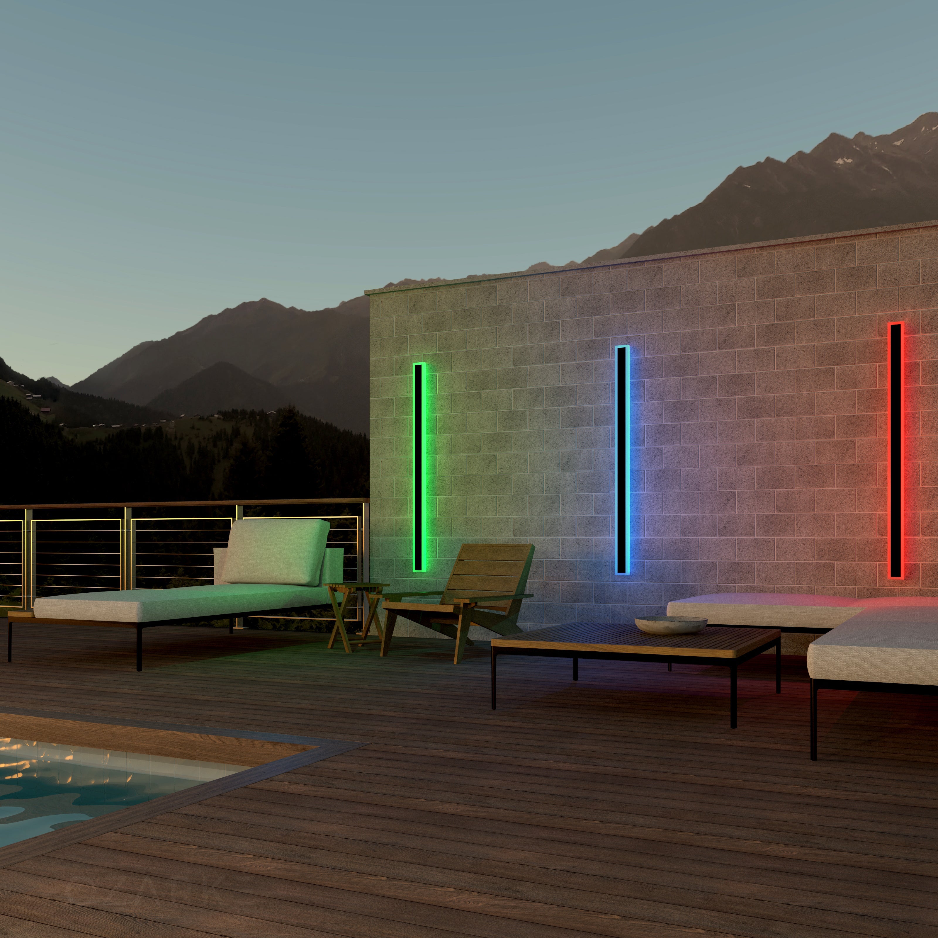 Immense RGB Wandleuchte