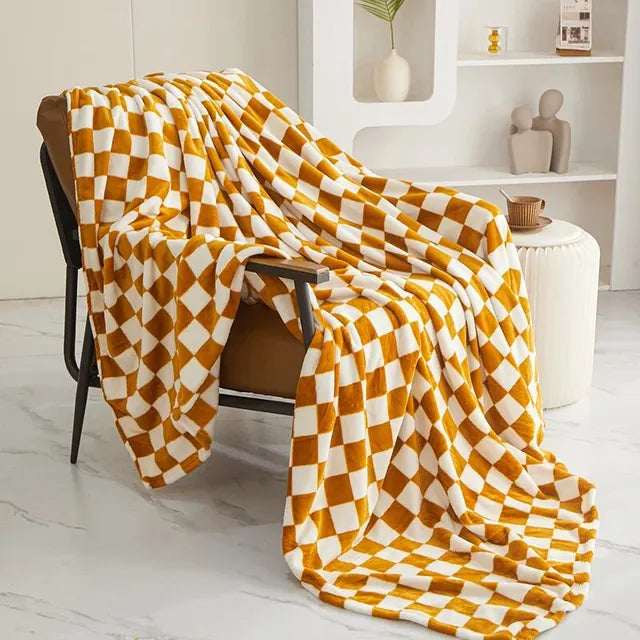 Karierte Decke – Weiches Plaid mit Karomuster für Sofa und Bett