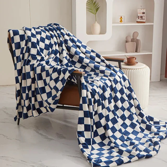 Karierte Decke – Weiches Plaid mit Karomuster für Sofa und Bett
