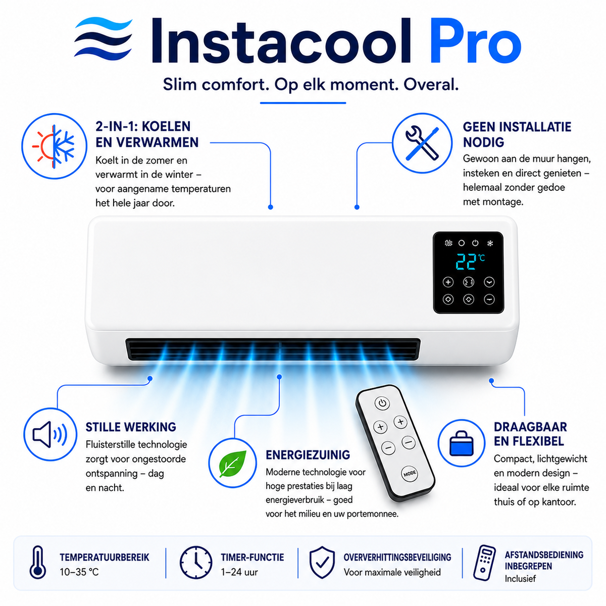 Mobile Klimaanlage & Heizung 2-in-1 – Ohne Installation, bis 51 m²