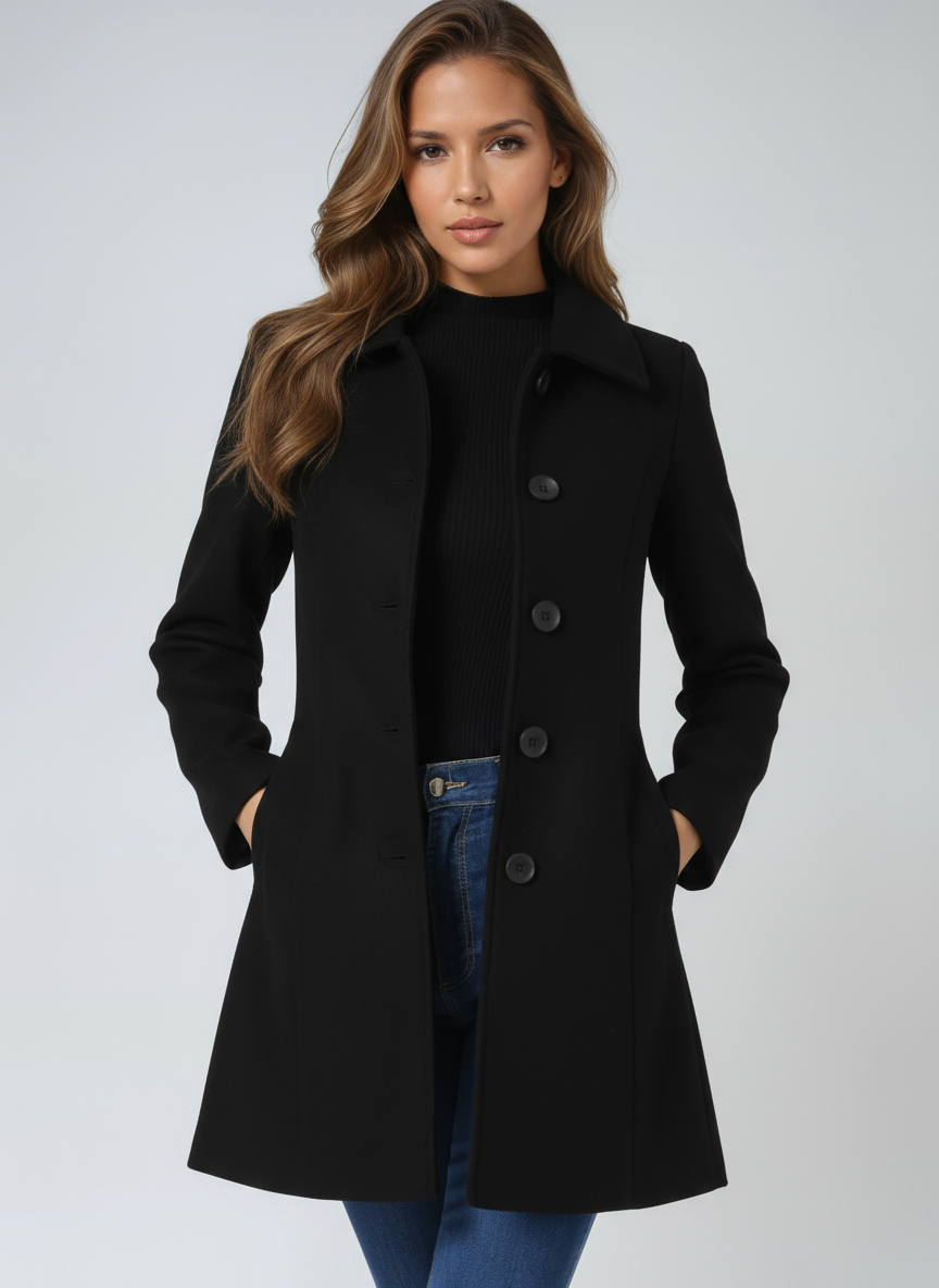 ChicEssence Winter-Trenchcoat | Elegantes und warmes Einreiher-Design für stilvollen Schutz vor der Kälte