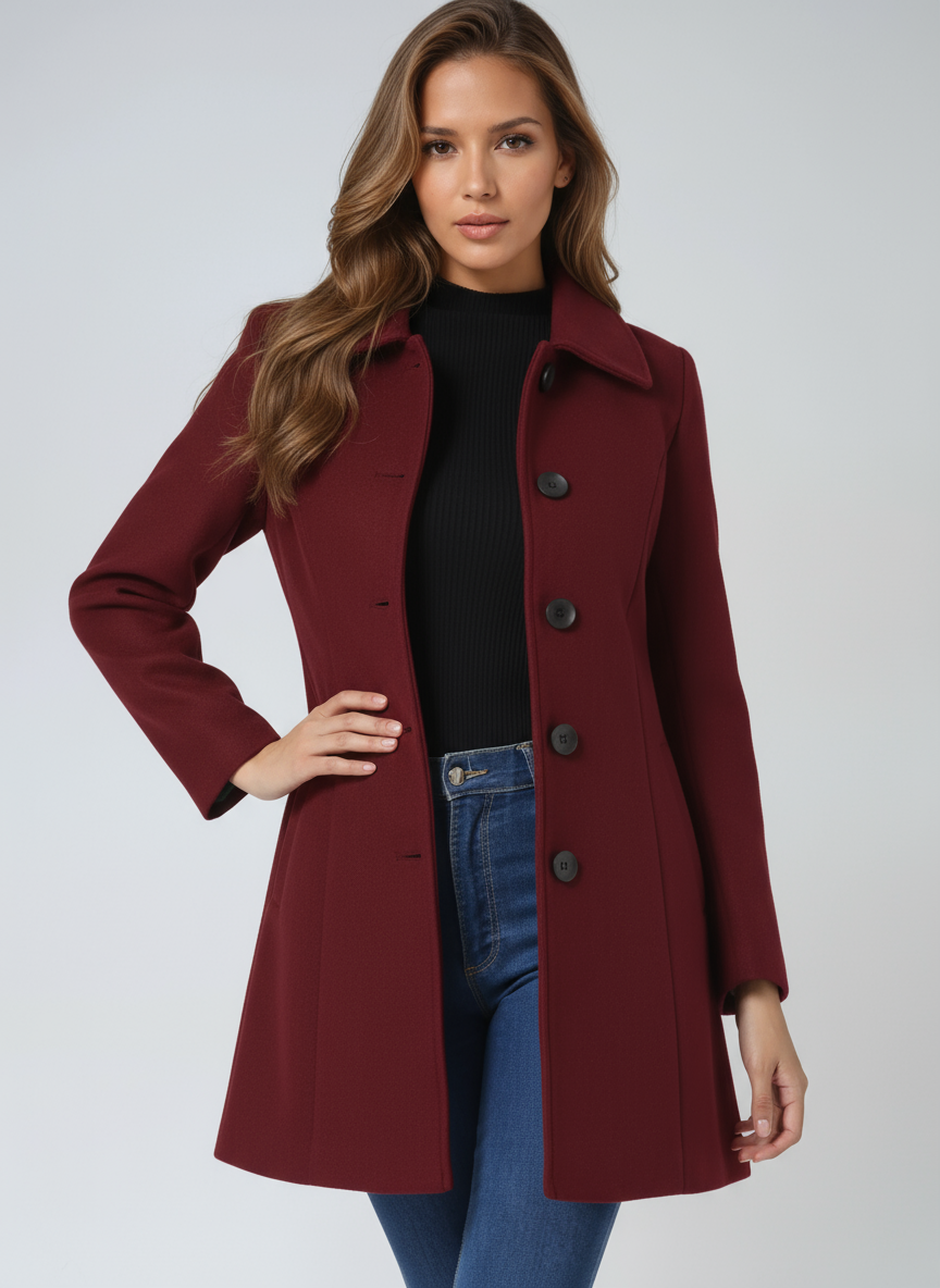 ChicEssence Winter-Trenchcoat | Elegantes und warmes Einreiher-Design für stilvollen Schutz vor der Kälte