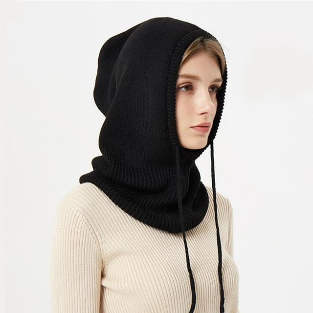 Wintermütze aus Cashmere für Frauen mit verstellbarer Kapuze