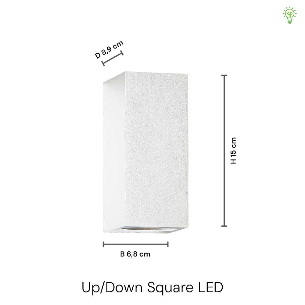 Up/Down Square Außen GU10 Wandleuchte Schwarz