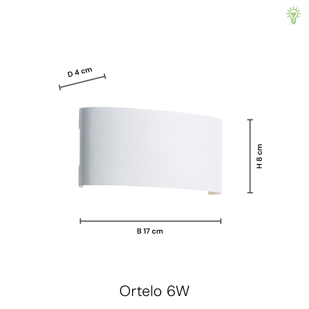 Ortelo 6W 17cm Wandleuchte Schwarz