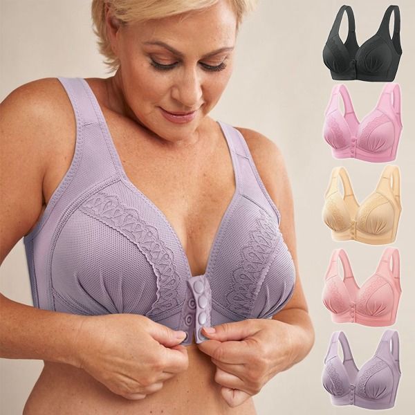 LuxeCotton BH Atmungsaktiv | Bequemer, hautfreundlicher BH aus Baumwolle mit Verschluss vorne 【1+1 Gratis】
