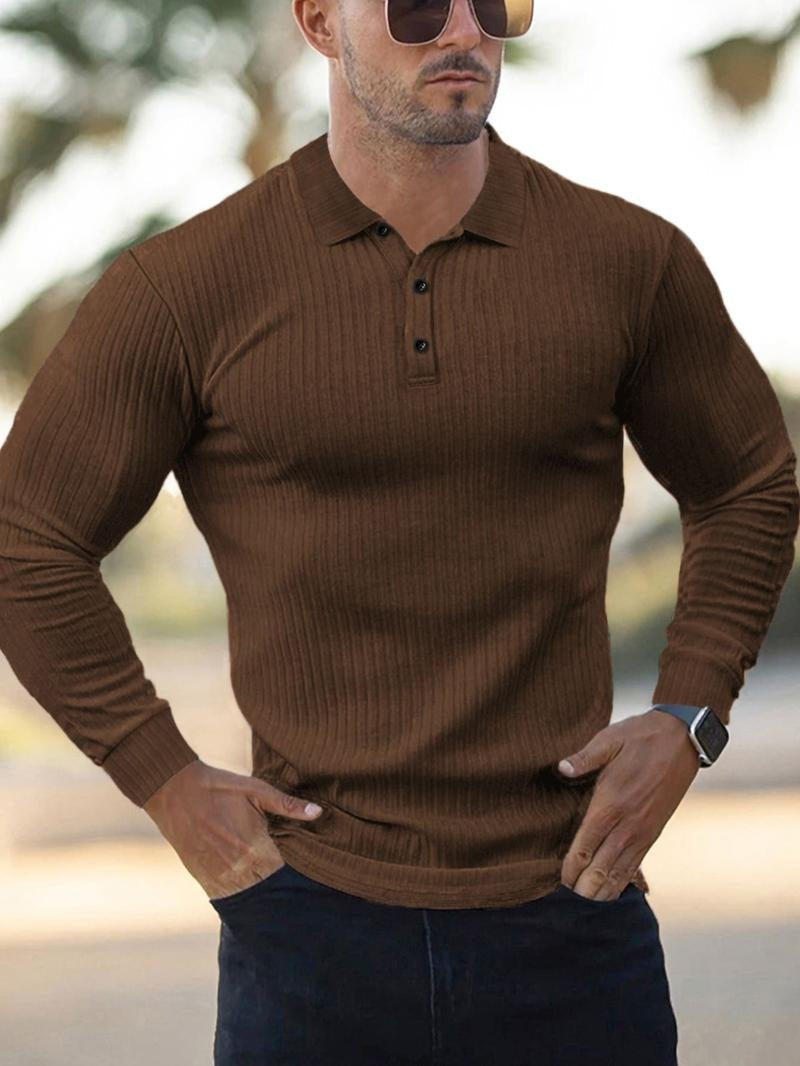 Herrenpolo FlexRib – Slim Fit Polo mit langen Ärmeln und Stretchkomfort