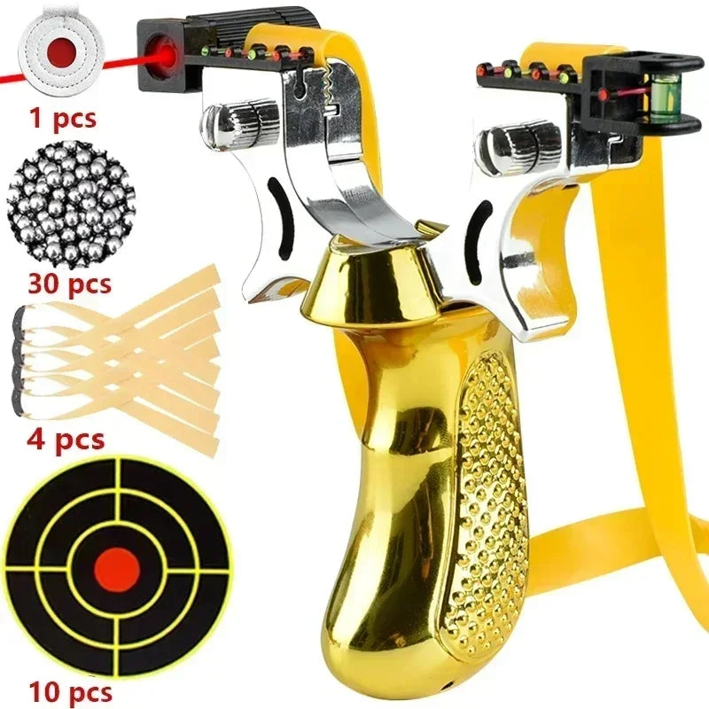 Präzisionsschleuder für das Zieltraining im Freien mit rutschfester Griff, LED-Leuchte und Wasserwaage – Leichtes und langlebiges Design